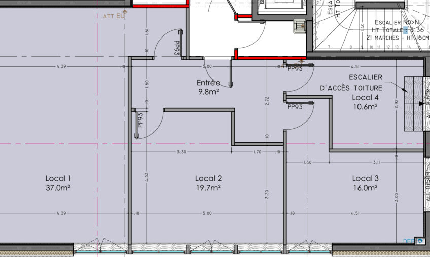 A LOUER – BUREAUX NEUFS DE 83 M² – ZONE DE L&rsquo;HERMITAGE - 1592