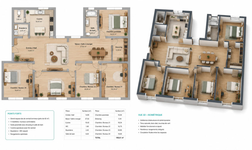 À vendre – Triangle d&rsquo;Or – Hyper centre de Brest – Appartement 156 m² - 1901