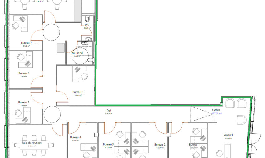 A LOUER – SAINT RENAN – CELLULE PROFESSIONNELLE DE 198 M² - 1974