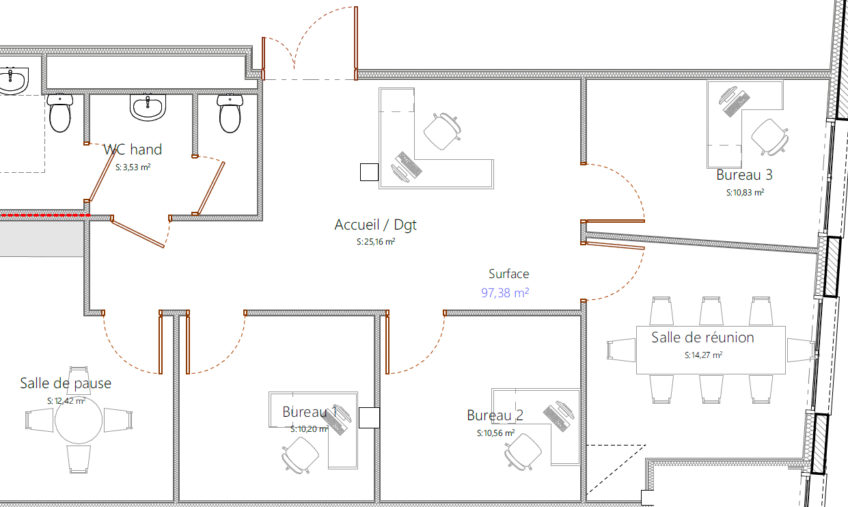 A LOUER – SAINT RENAN – CELLULE PROFESSIONNELLE DE 97 M² - 1975